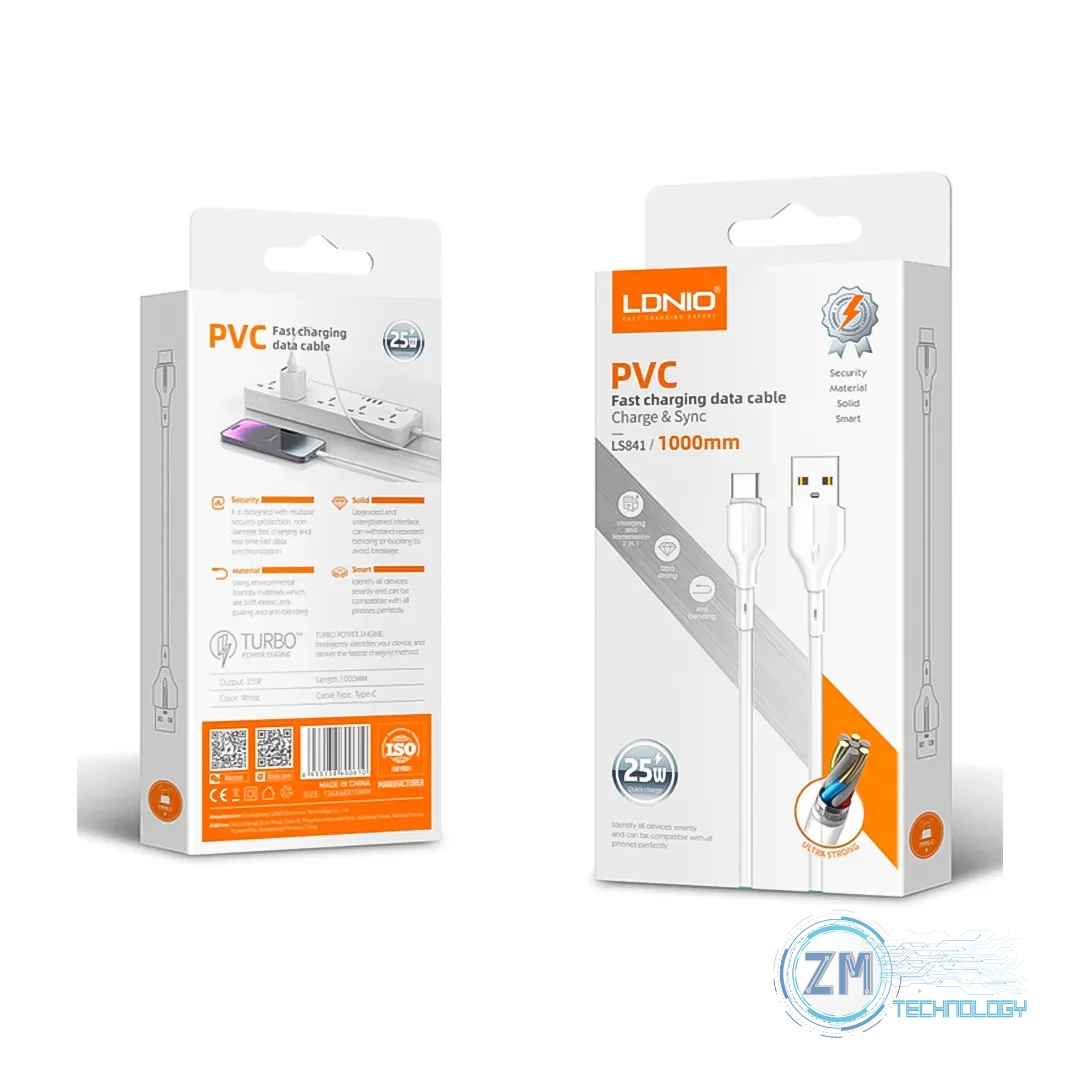 Accesorios Cable Tipo C LDNIO LS841 Carga rápida 25 wt