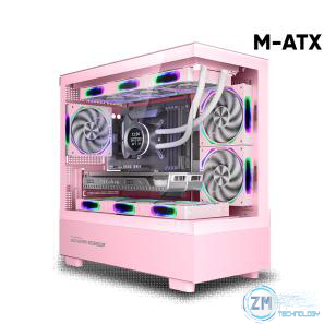 Case Armaggeddon Aquaron Duplex Pro PINK X3FANS ARGB + Controladora