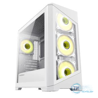 Case Gamemax Destroyer TGW Blanco USB 2.0/USB 3.0 Fan Posterior 1*12CM