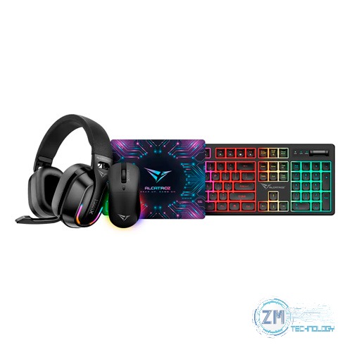 Teclados y combos COMBO GAMER 4 EN 1 ALCATROZ NEXUS BLACK WIRELESS RECARGABLES