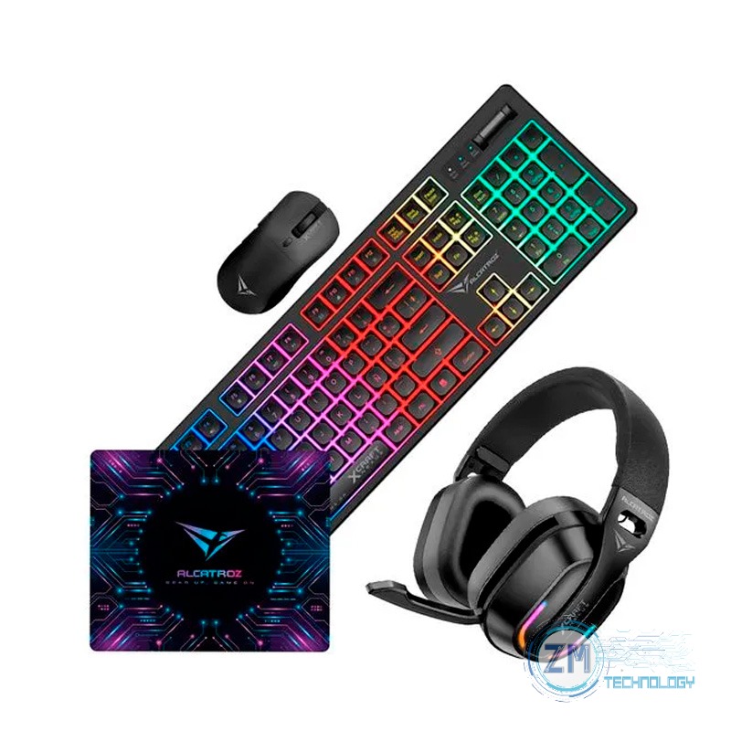 Teclados y combos COMBO GAMER 4 EN 1 ALCATROZ NEXUS BLACK WIRELESS RECARGABLES, vista 3