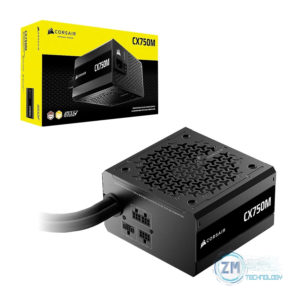 Fuentes de poder FUENTE DE PODER CORSAIR 750W CX-M CX-750M Series 80 Plus Bronze Semi-Modular Low-Noise