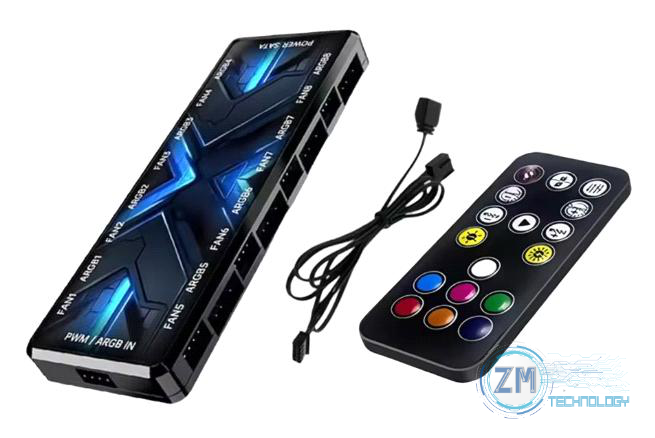 Hub Controlador CX Futrue ARGB PWM Hub de Ventiladores para PC 2 en 1