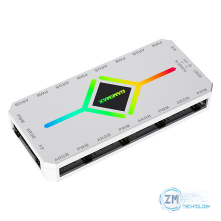 Hub Controlador Gamemax 3EN1 V4.0 PWM Blanco ARGB Hub