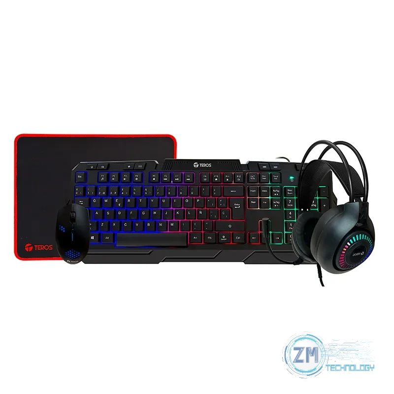Teclados y combos KIT 4 EN 1 TEROS ( TE-5014S ) TECLADO + MOUSE + AURICULAR + PAD