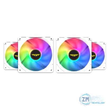 Kit de Cooler Armaggeddon Blanco ARGB KIT5000 1 Ventilador Maestro y 3