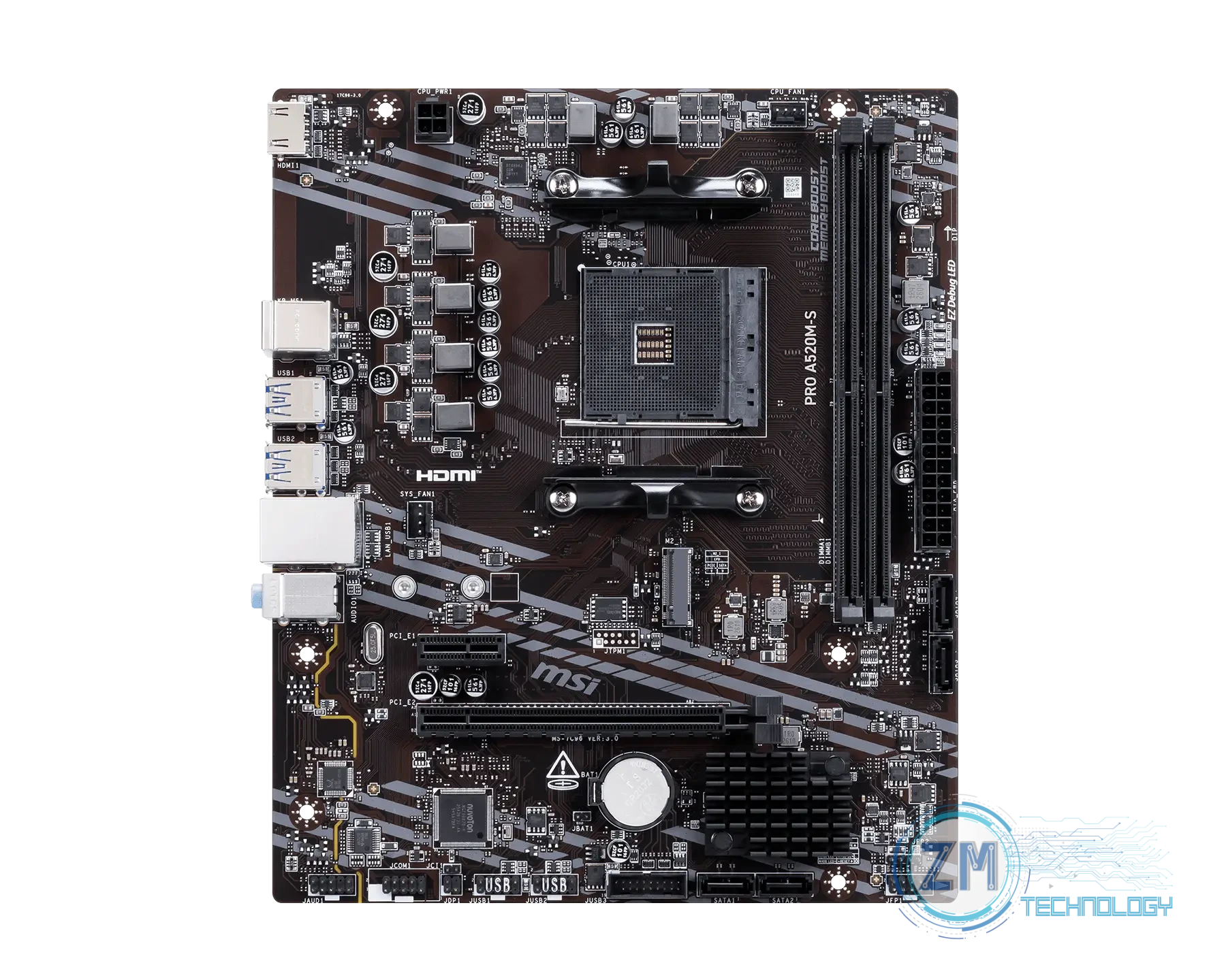 Mainboards Mainboard MSI A520M-S Pro, vista 2