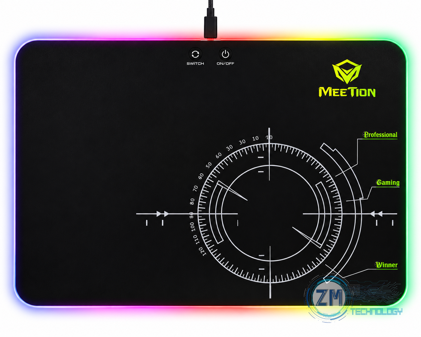 Accesorios Pad Mouse MT-PD010 Meetion Rgb, vista 2