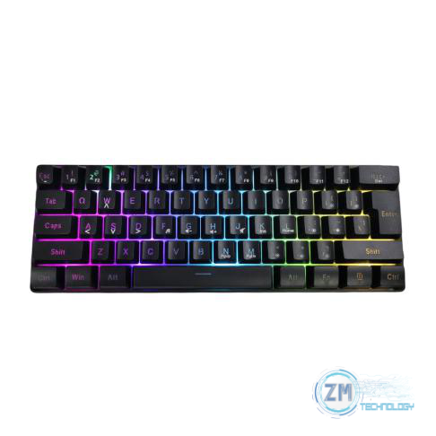 Teclado Mecánico Gamer Retroiluminado RGB BW61 AL 60% Negro Cantidad de