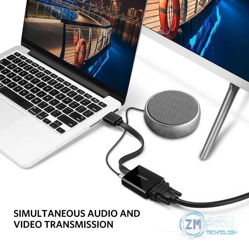 Accesorios Ugreen Adaptador HDMI a VGA 1080P Conversor Activo con Audio 3.5, vista 2